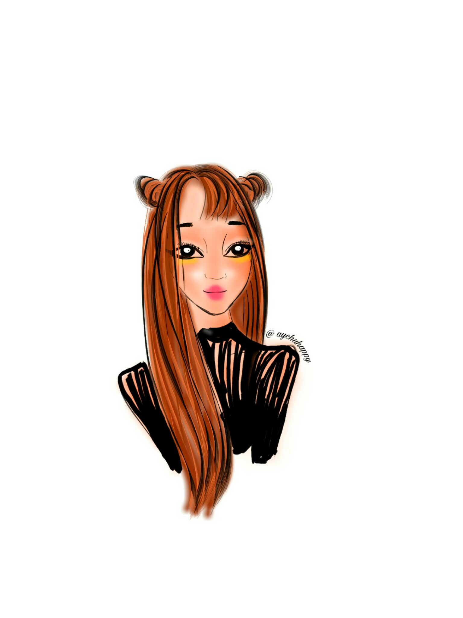 freetoedit drawing hair hairstyle image by @aychuhappy